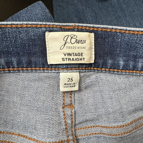 J.Crew Womens Vintage Straight Leg Jeans Blue Distressed Stretch Medium Wash 25 - Picture 8 of 9